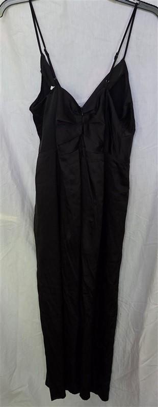 NWOT Astr The Label M Satin Surplice Cocktail Dress Black 129312