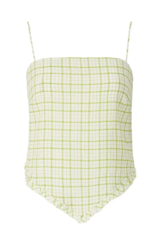 NWT Free People Line and Dot M Oakley Scarf TOP Green 129313