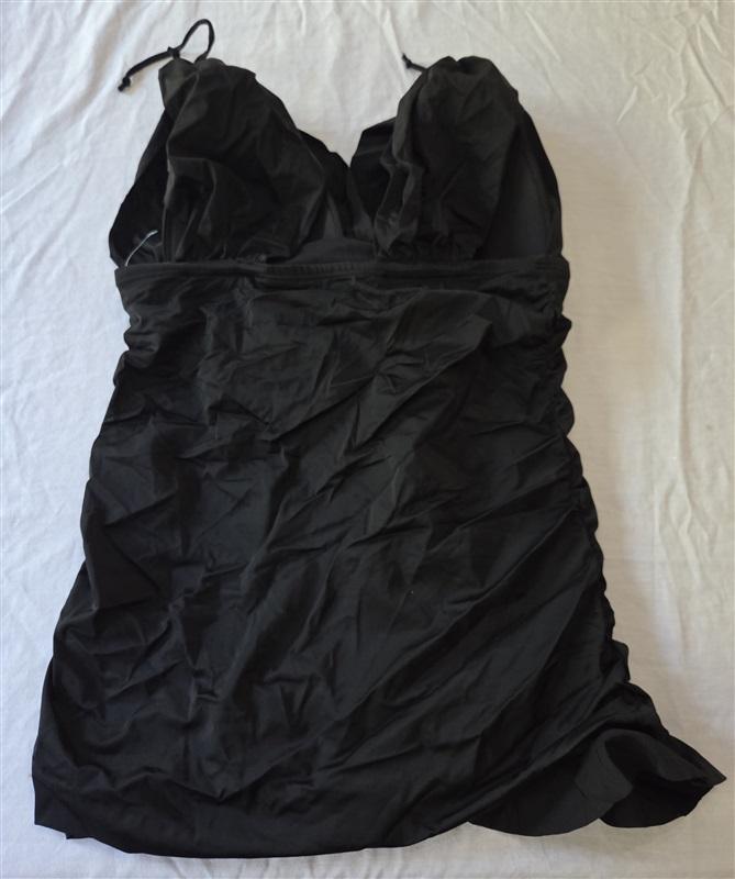 NWOT Swimsuits for All 14W Ruched 1 Pc Swim dress Black 129317