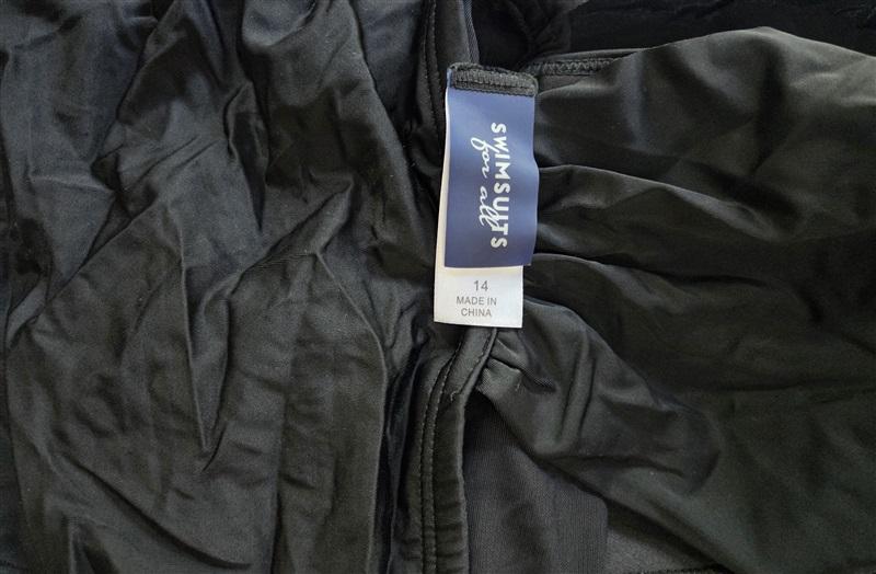 NWOT Swimsuits for All 14W Ruched 1 Pc Swim dress Black 129317