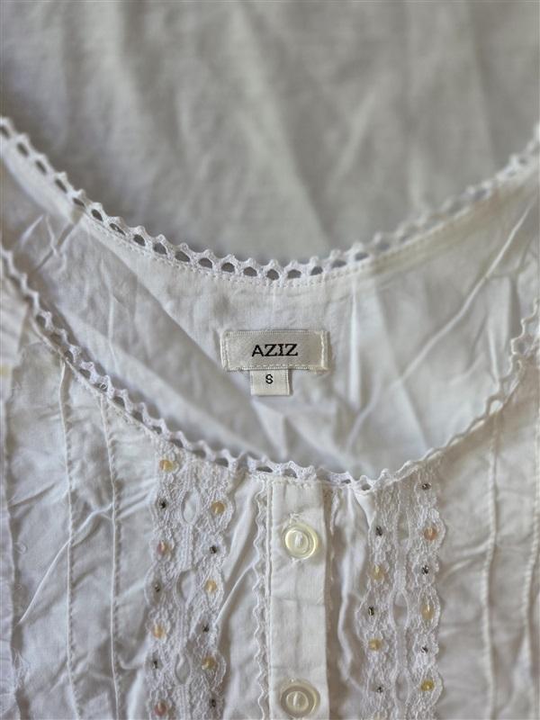 NWOT Aziz SM Lace Beaded Corset Victorian Boho Chic 129324