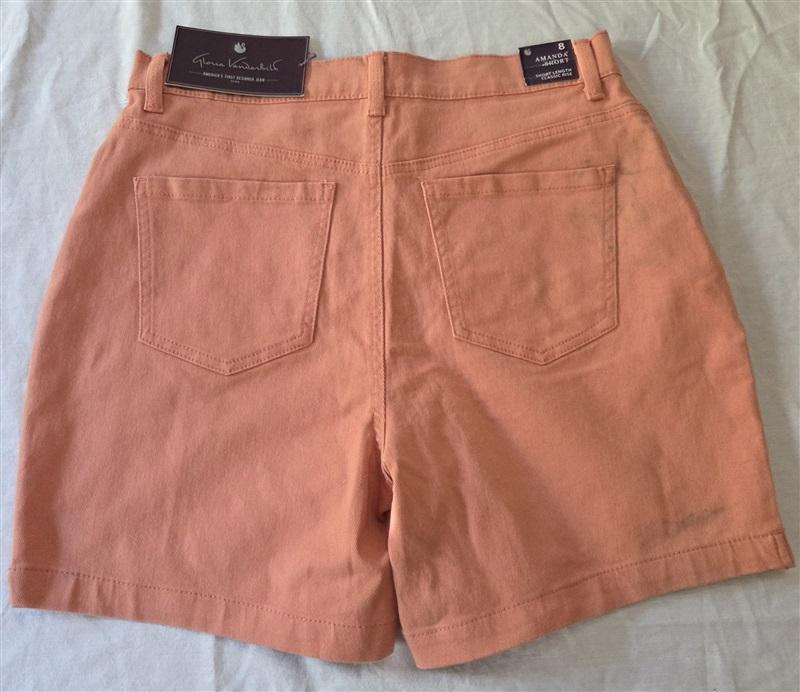 NWT Gloria Vanderbilt 8 Amanda Short Jeans Orange Bermuda Shorts 129327