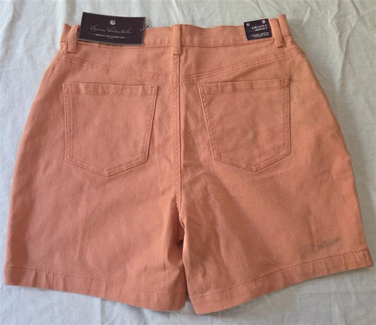 NWT Gloria Vanderbilt 8 Amanda Short Jeans Orange Bermuda Shorts 129327