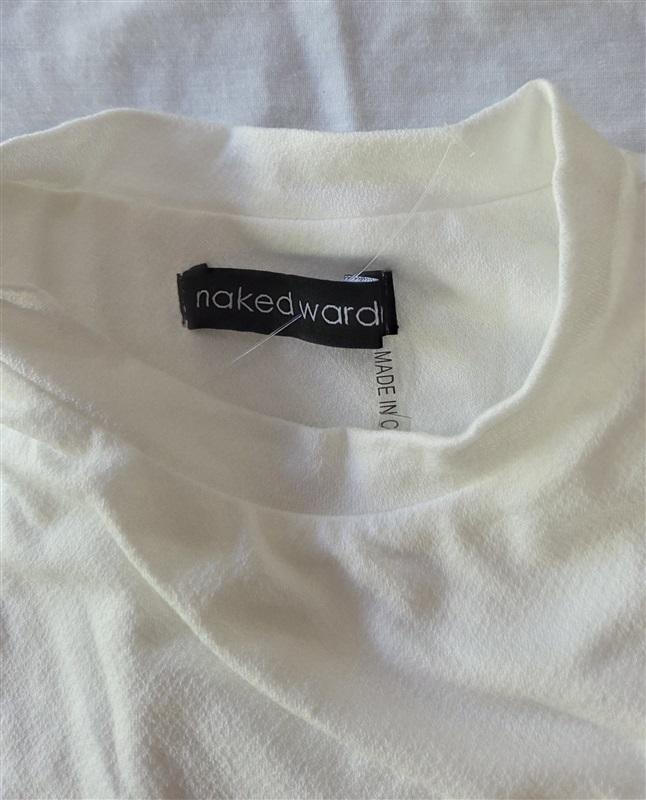 NWOTD Naked Wardrobe S My Kinda T Party Bodysuit White 129330