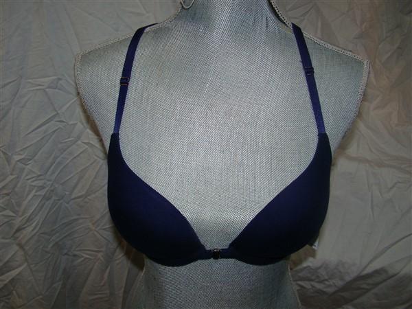 NWT Kensie 34C Nikki Underwire Push-Up Front Close Bra 7613567 Navy 129335