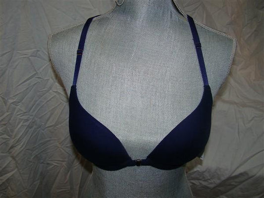 NWT Kensie 34C Nikki Underwire Push-Up Front Close Bra 7613567 Navy 129335