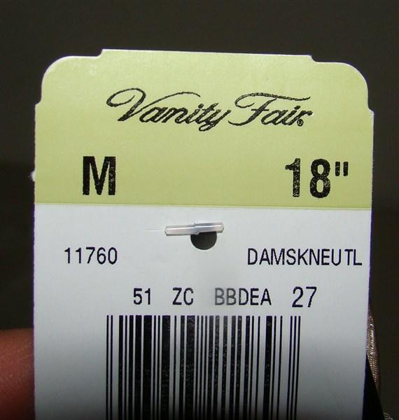 NWOT Vanity Fair MediumHalf Slip 11760 18" Beige Slit Sides 129339