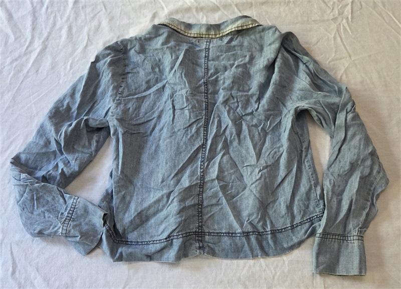 NWOT Michael Stars L Vintage Washed Chambray Denim Jean Jacket 129394