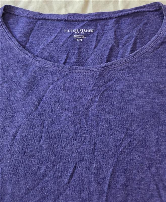 NWOT Eileen Fisher Petite S Linen Jersey Scoop Neck Tank Dress Purple 129397