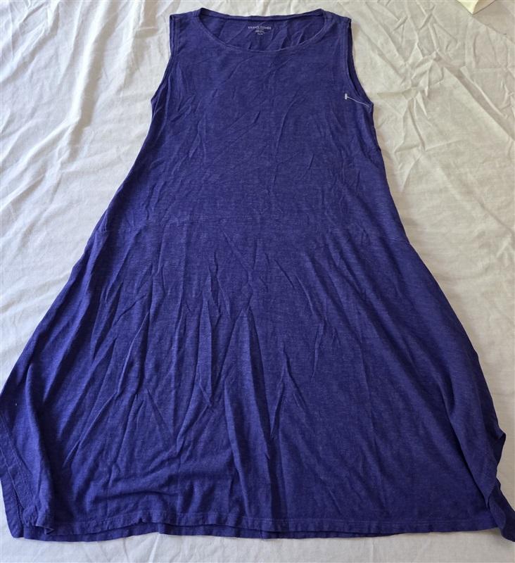 NWOT Eileen Fisher Petite S Linen Jersey Scoop Neck Tank Dress Purple 129397