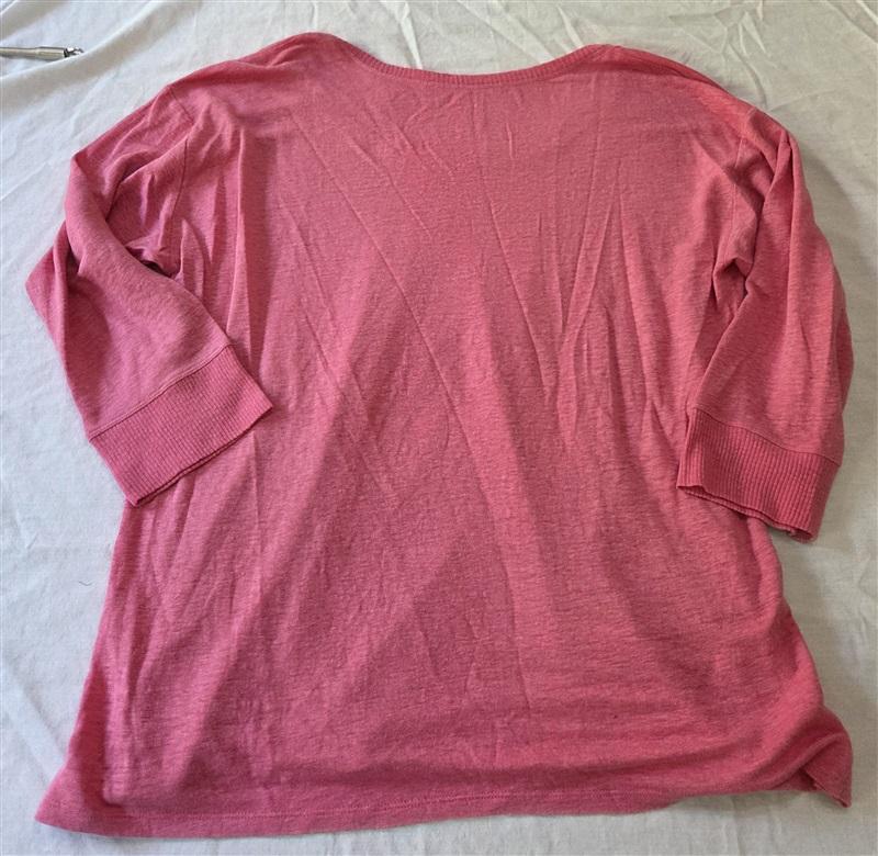 NWOT Eileen Fisher M Linen Pink 3/4 Sleeve Tunic 129398