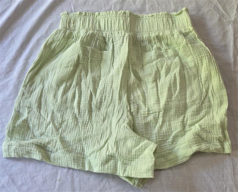 NWT Monrow S Gauze Shorts Lime Green Pull On Pockets 129402