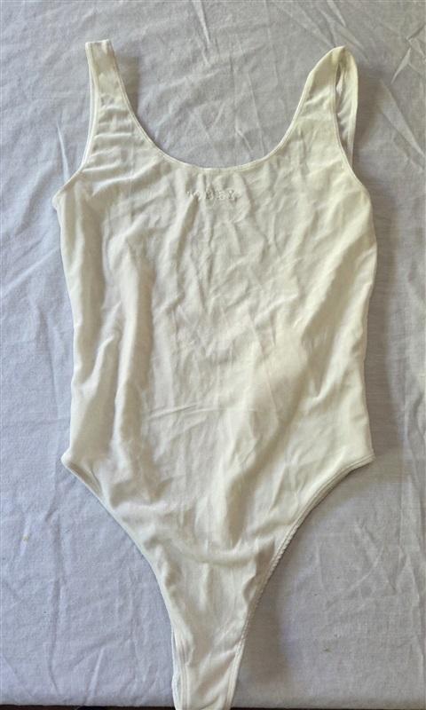 NWT Obey S Layla Bodysuit Marshmallow White Velvet 129403