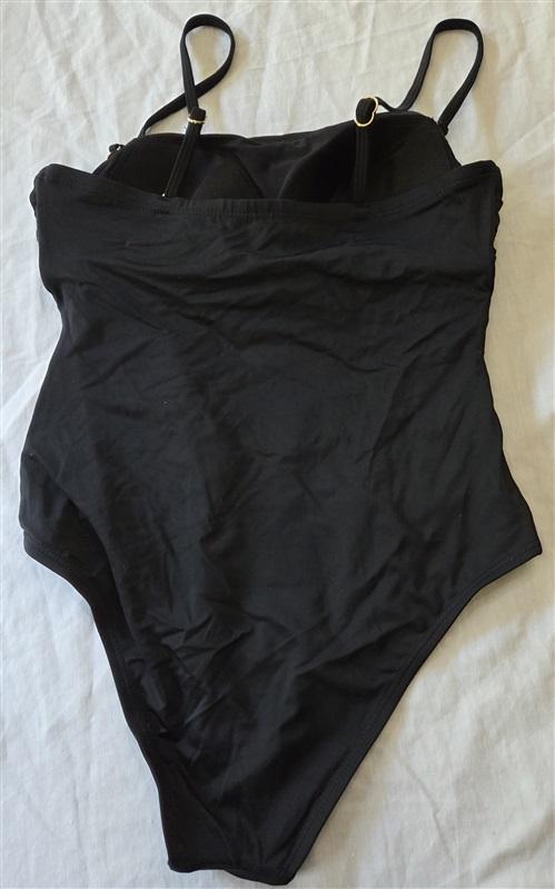 NWT Swimsuits For All 10 Sheer Banded Maillot 1PC Swim Black 129416