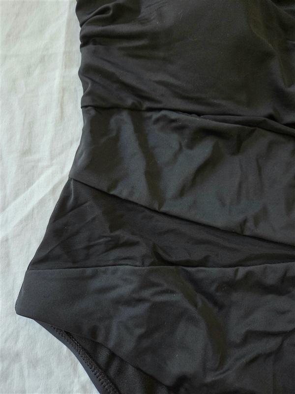 NWT Swimsuits For All 10 Sheer Banded Maillot 1PC Swim Black 129416