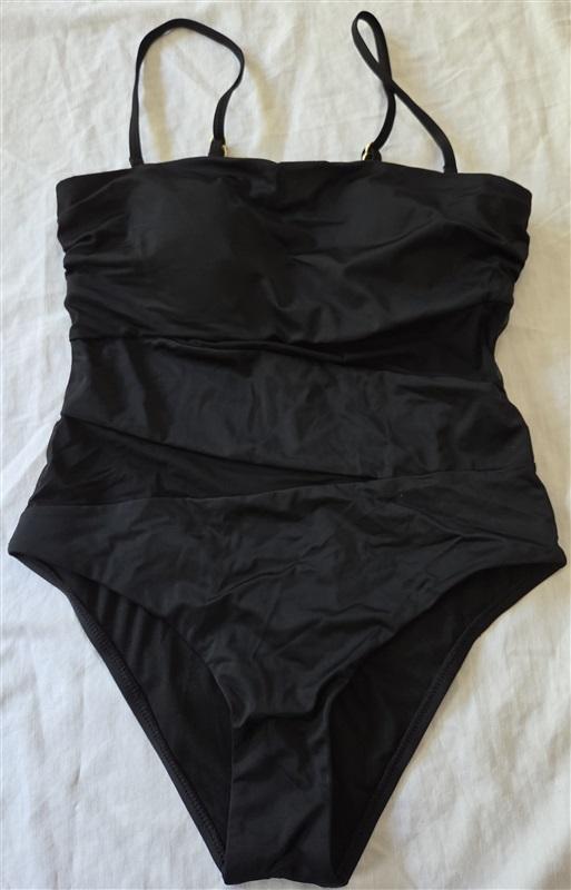 NWT Swimsuits For All 10 Sheer Banded Maillot 1PC Swim Black 129416