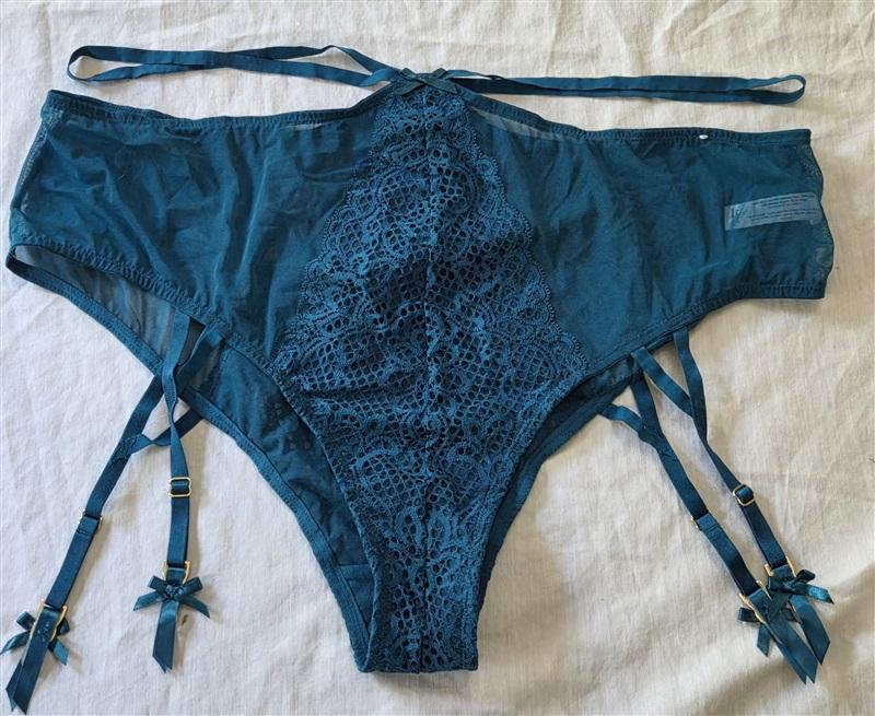 NWOT Cacique 26/28 Sheer Mid Waist Cheek Underwear Garters 129418
