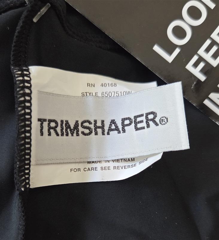 NWT Trimshaper 24W High Waist Bikini Swimsuit Bottom Black 129419