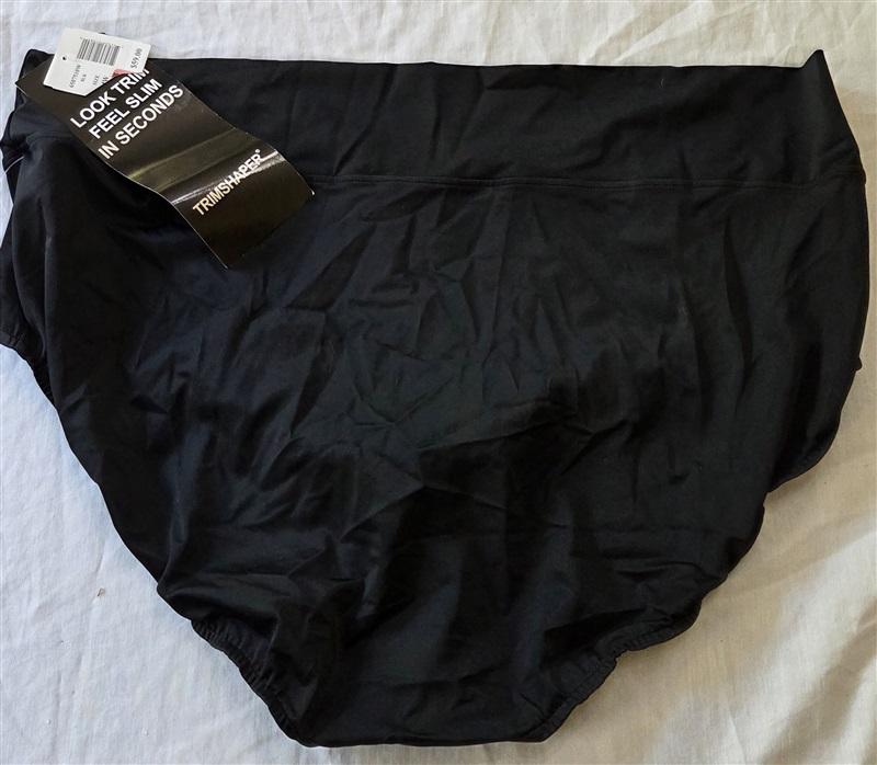 NWT Trimshaper 24W High Waist Bikini Swimsuit Bottom Black 129419