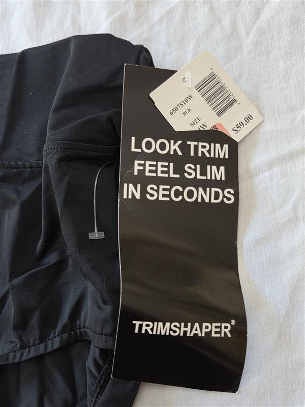 NWT Trimshaper 24W High Waist Bikini Swimsuit Bottom Black 129419