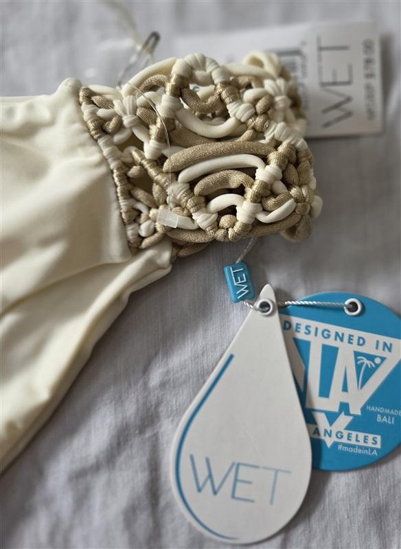 NWT Wet LA M Knot Side Ivory Swim Bikini Bottom 129423