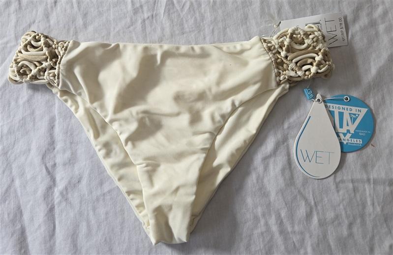 NWT Wet LA M Knot Side Ivory Swim Bikini Bottom 129423
