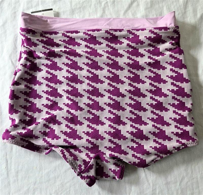 NWT Wet LA S Jordan Hounds tooth High Rise Swim Bikini Bottom Purple 129424