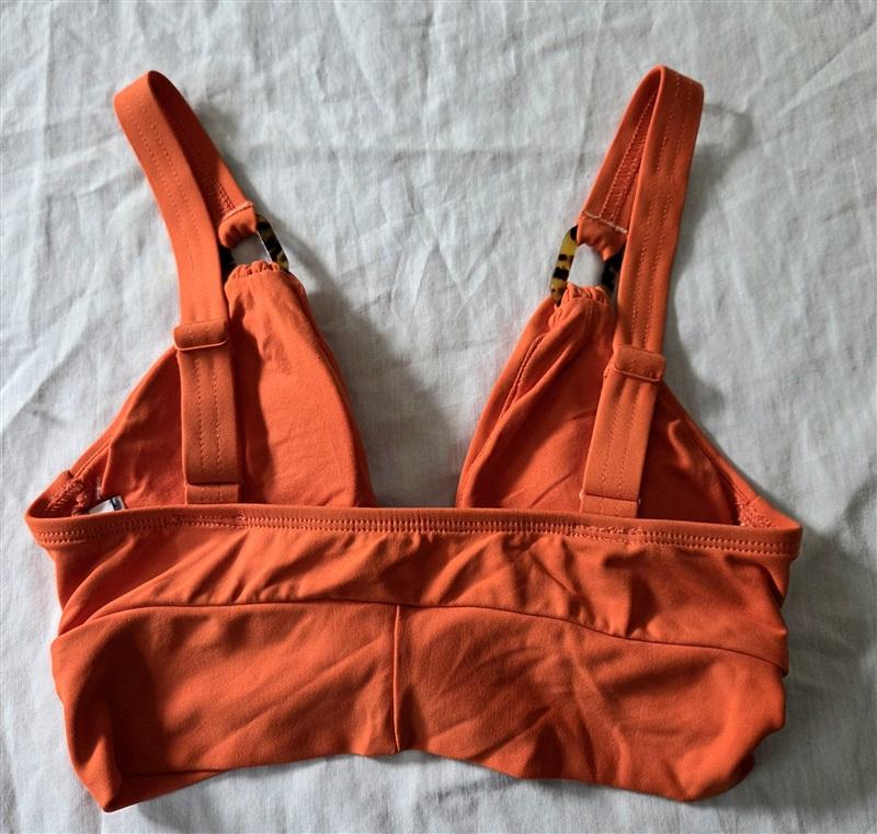 NWOT Robin Piccone XS Hailey Solar Bikini Top Orange Knot Front 129425
