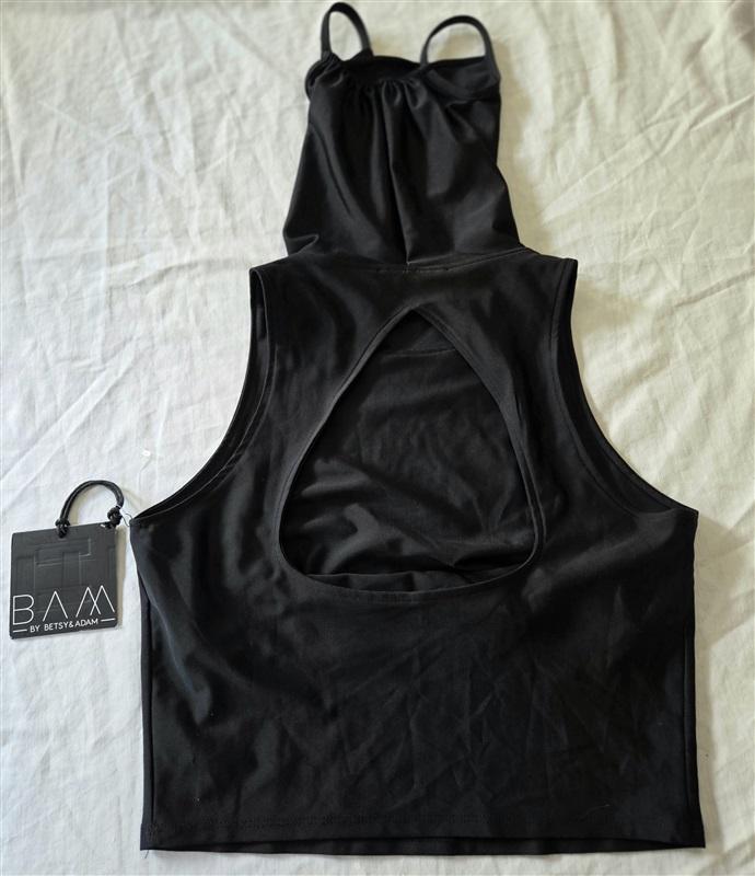 NWT BAM BY BETSY & ADAM Sleeveless Open Back Crew Neck Tank Top 129428