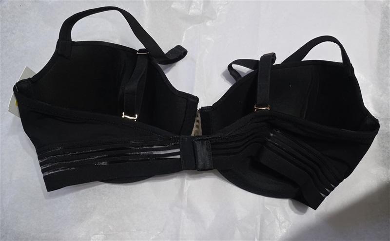 NWT Le Mystere 34DD/E Second Skin Convertible Demi Bra 4521 Black 129432