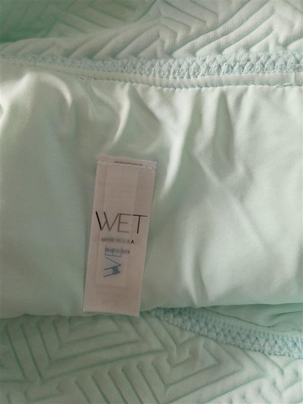NWT Wet LA S Quilted Mint Green High Rise Swim Bikini Bottom 129434
