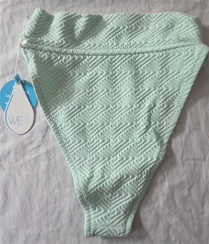 NWT Wet LA S Quilted Mint Green High Rise Swim Bikini Bottom 129434
