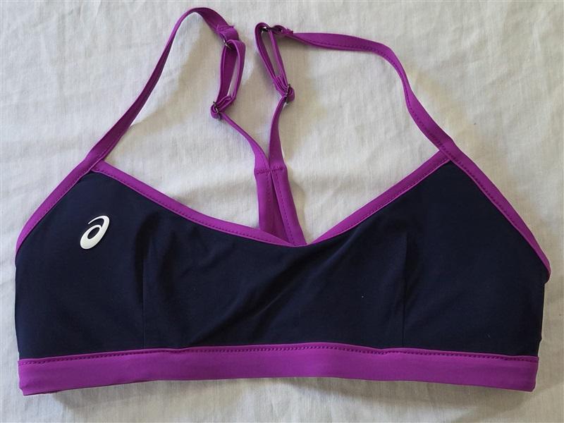 NWT Asics XS Kaitlyn Racerback Reversible Sports Bra Purple Blue 129436