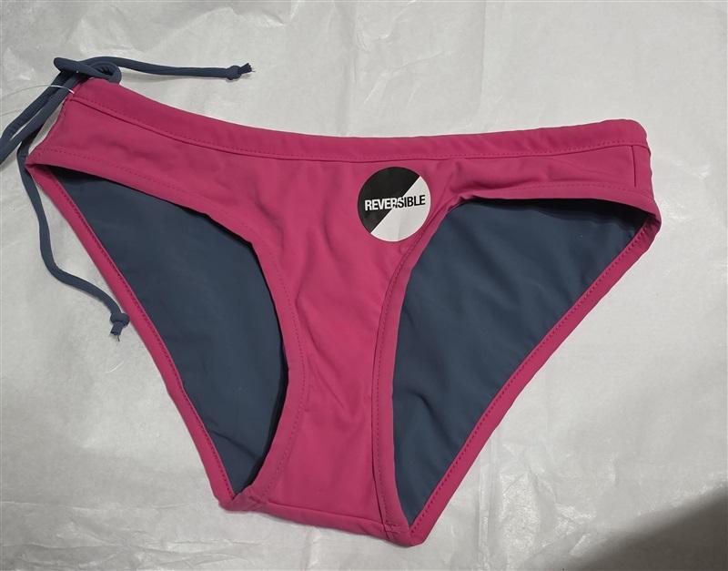 NWOT Asics S Kaitlyn Reversible Sports Bikini Bottom Pink Gray 129437