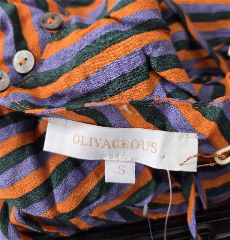 NWT Olivaceous Striped Spaghetti Strap Dress Orange Green Purple 129443