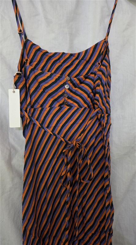 NWT Olivaceous Striped Spaghetti Strap Dress Orange Green Purple 129443