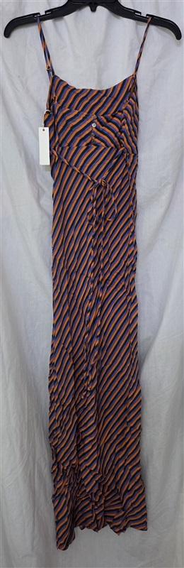 NWT Olivaceous Striped Spaghetti Strap Dress Orange Green Purple 129443