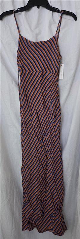 NWT Olivaceous Striped Spaghetti Strap Dress Orange Green Purple 129443