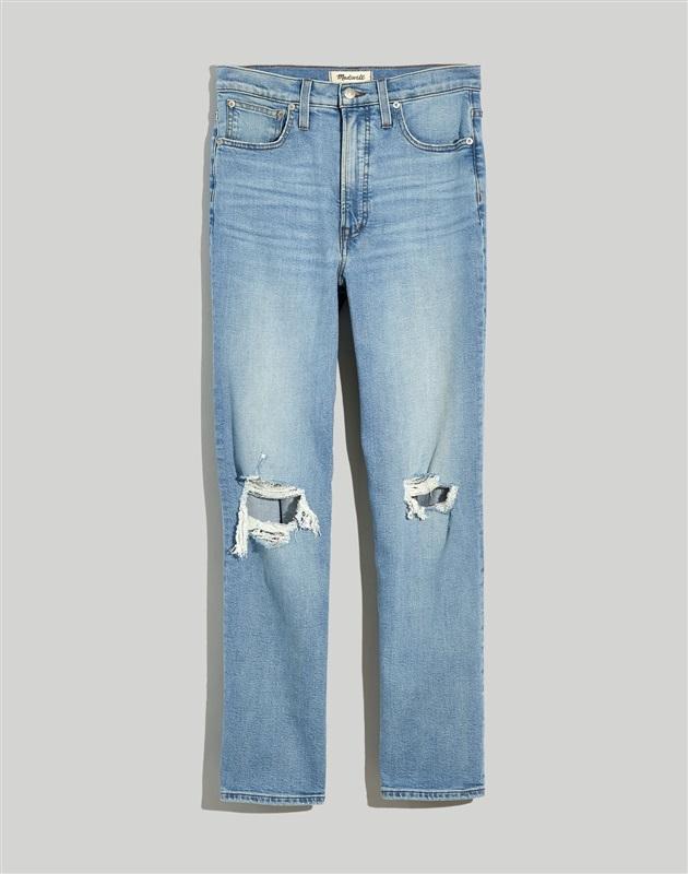 NWOT Madewell 24 Perfect Vintage Straight Jean Danby Wash Knee-Rip Ed 129446