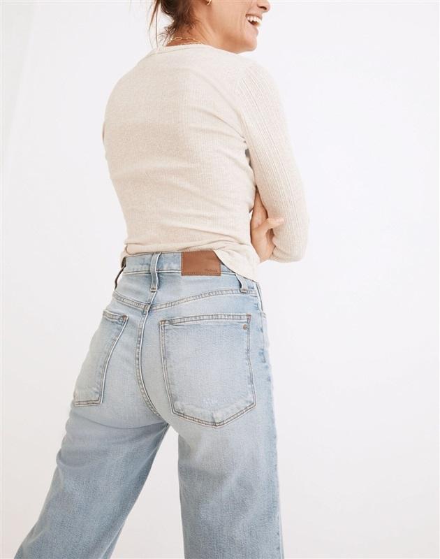 NWOT Madewell 24 Perfect Vintage Straight Jean Danby Wash Knee-Rip Ed 129446