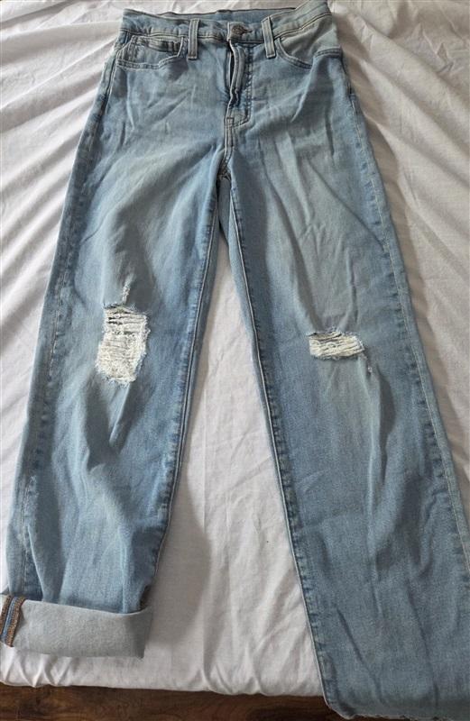 NWOT Madewell 24 Perfect Vintage Straight Jean Danby Wash Knee-Rip Ed 129446