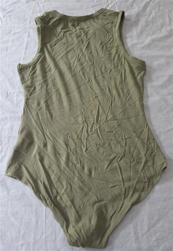 NWT Heatherly MP Tank Top Ribbed Bodysuit Olive Green 129450