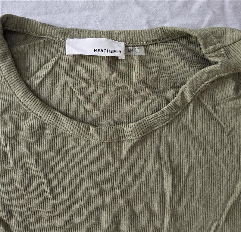 NWT Heatherly MP Tank Top Ribbed Bodysuit Olive Green 129450