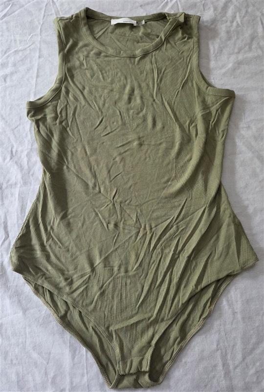 NWT Heatherly MP Tank Top Ribbed Bodysuit Olive Green 129450