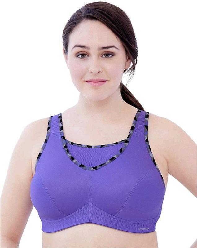 NWOT Glamorise 34DD No Bounce Cami Sports Bra 1066 Purple 129453