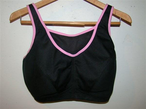 NWOT Glamorise 34DD No Bounce Cami Sports Bra 1066 Black Pink 129457