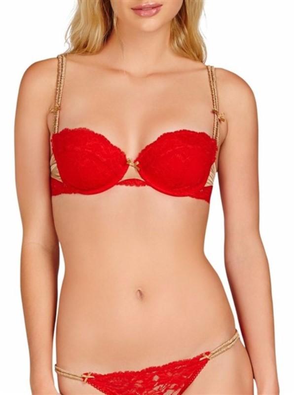 NWT Heidi Klumm 34E Cle Damour Underwire Bra H20-1214 Fiery Red 129467