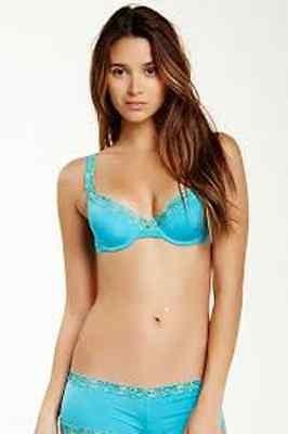 NWT Natori 36DD Body Doubles Lace Demi Bra 133001 Blue 129469