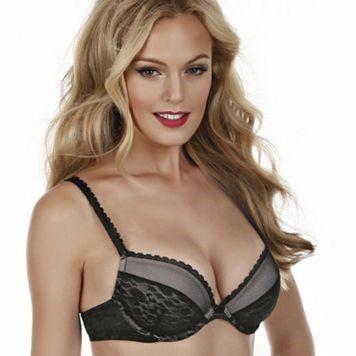 NWOT Jezebel 34B Zoe Push Up Bra 14002 Black Lace 129488