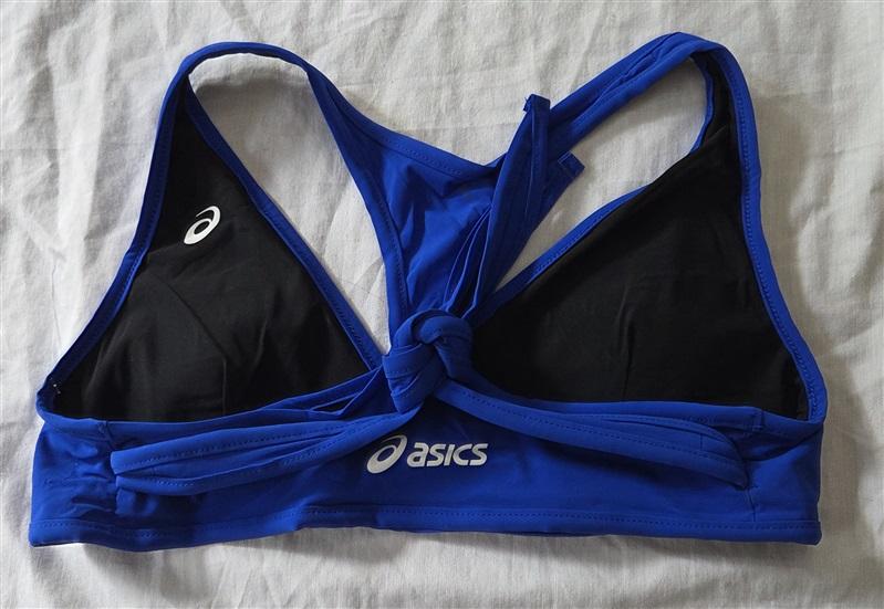 NWOT Asics S Racerback Reversible WRAP Sports Bra Blue Black 129493